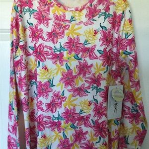 GOTTEX golf or tennis long sleeve shirt NEW XL ruffles at wrist and hemline